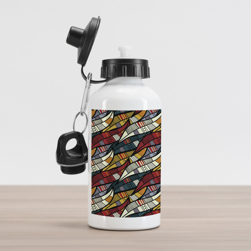 Circles Chevrons Lines Aluminum Water Bottle