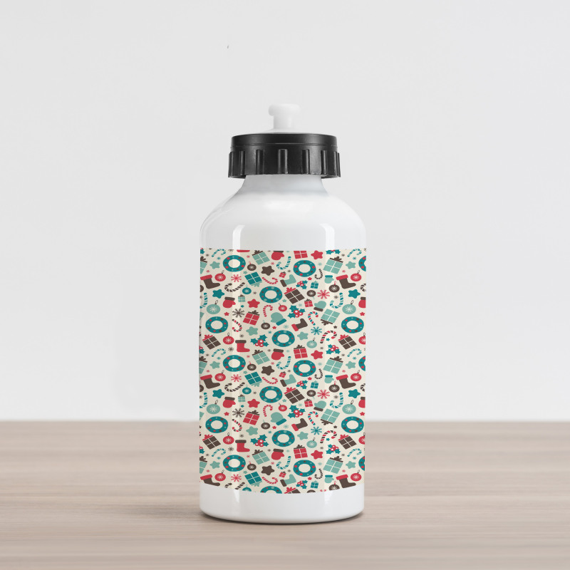 Retro New Year Party Aluminum Water Bottle