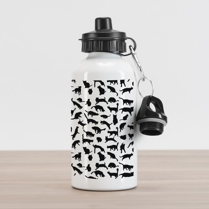 Silhouettes in Black Aluminum Water Bottle