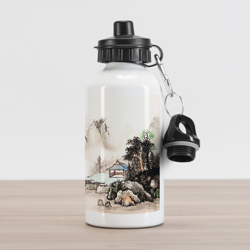 Watercolor Valley Aluminum Water Bottle