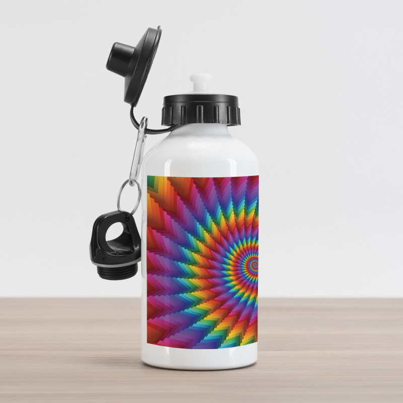 Vibrant Rainbow Spiral Aluminum Water Bottle