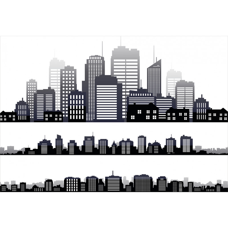 Long Buildings Skyline Aluminum Water Bottle