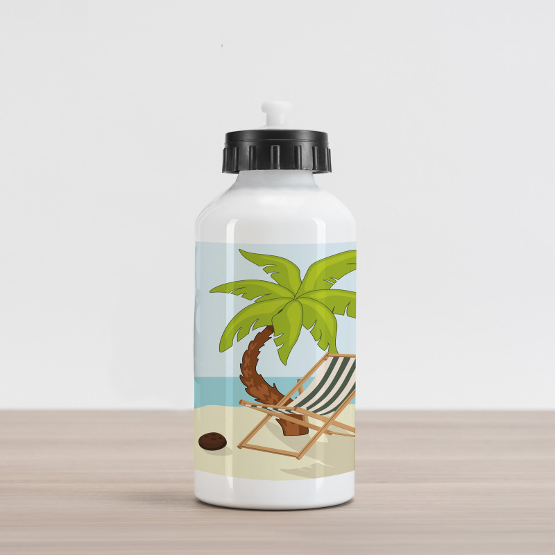 Cartoon Style Palm Tree Aluminum Water Bottle