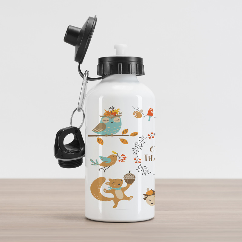 Cartoon Festival Aluminum Water Bottle