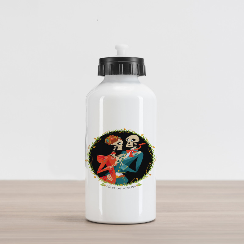 Skeletons in Love Aluminum Water Bottle