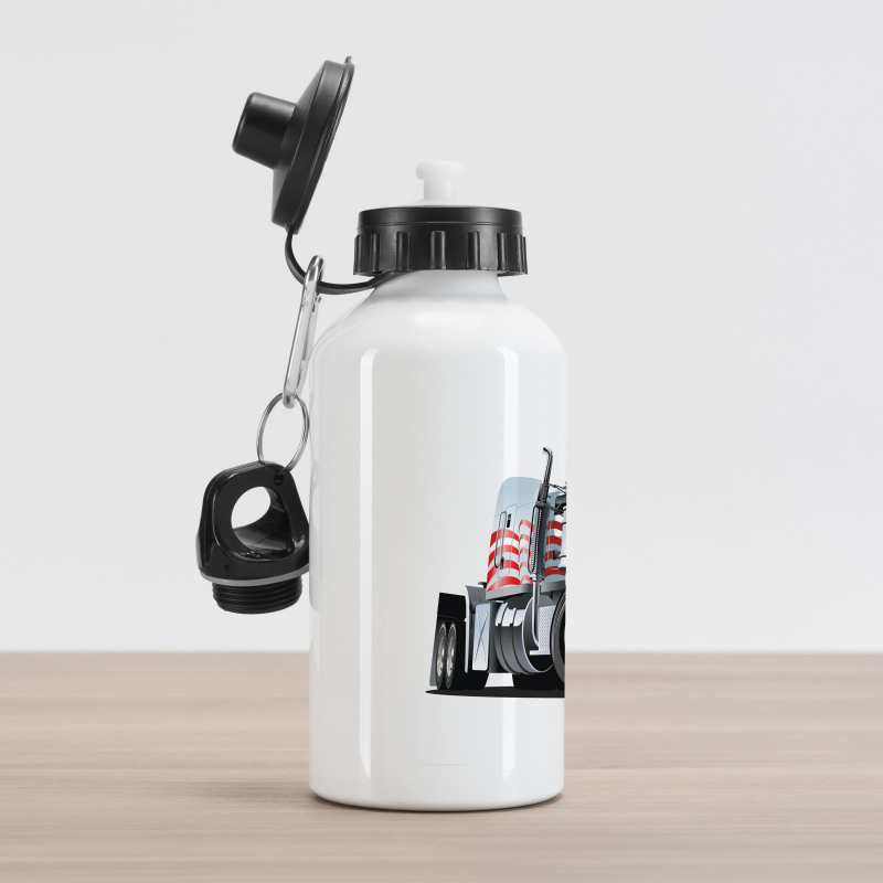 American Flag Motif Hood Aluminum Water Bottle