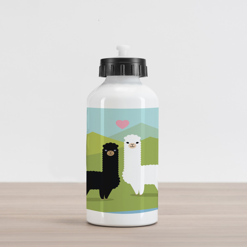 Animals in Love on Hill Aluminum Water Bottle