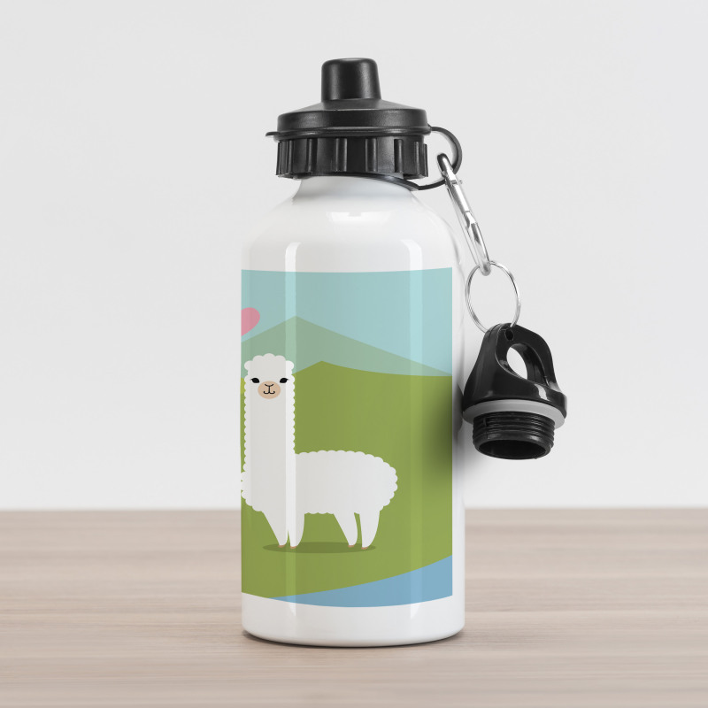 Animals in Love on Hill Aluminum Water Bottle