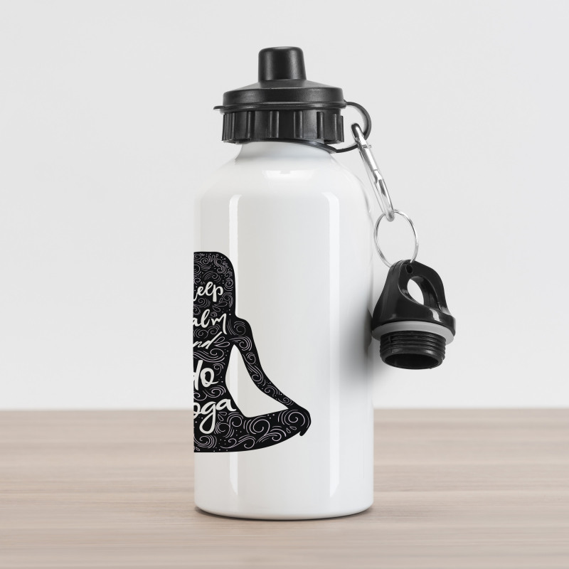 Do Yoga Words Girl Aluminum Water Bottle