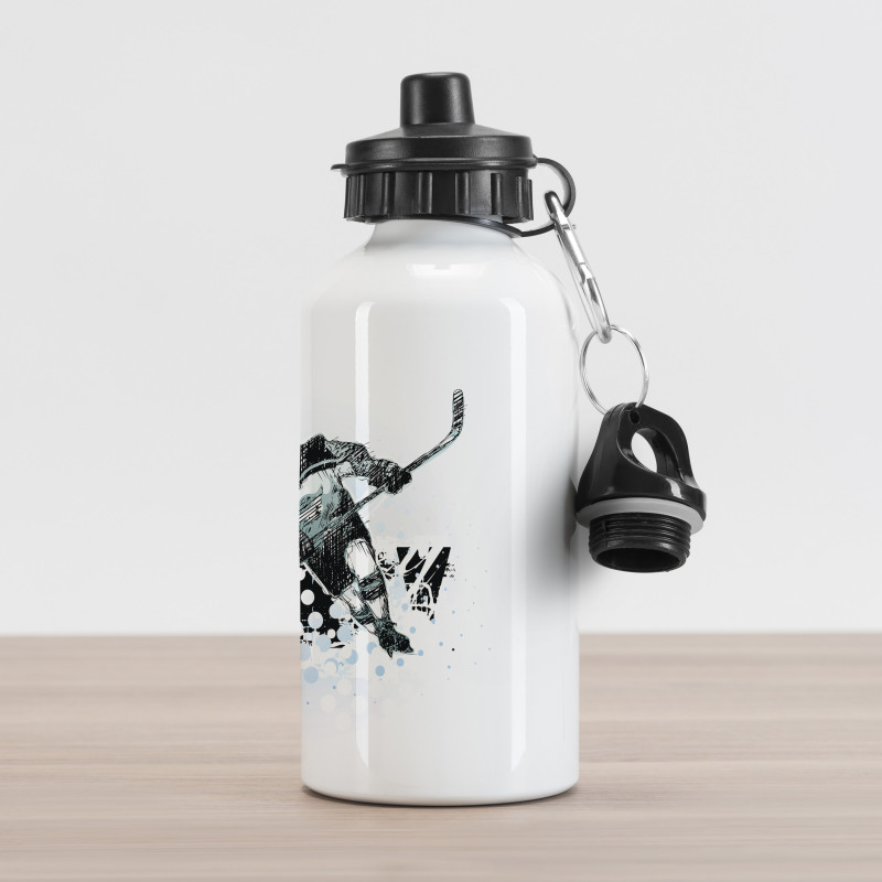 Grunge Player Sketch Aluminum Water Bottle