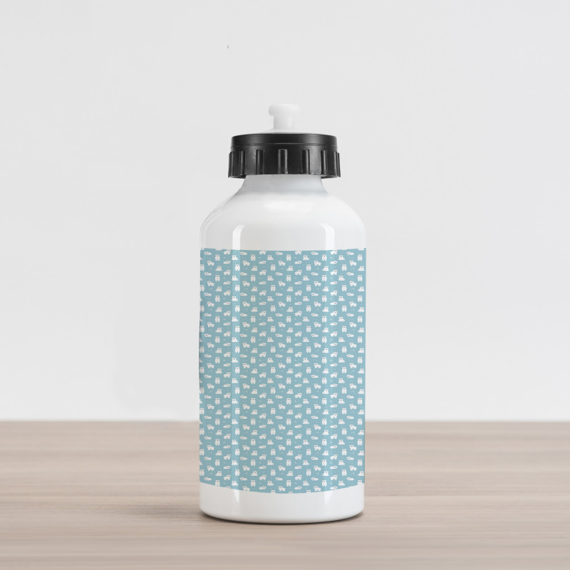 Cartoon Arctic Aluminum Water Bottle