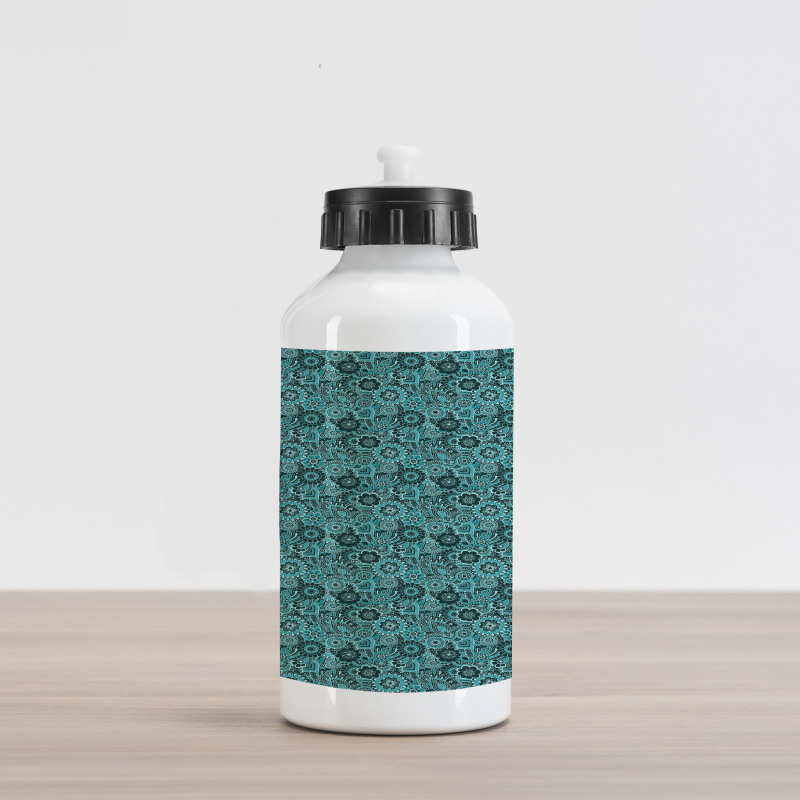 Paisley Motifs Flowers Aluminum Water Bottle