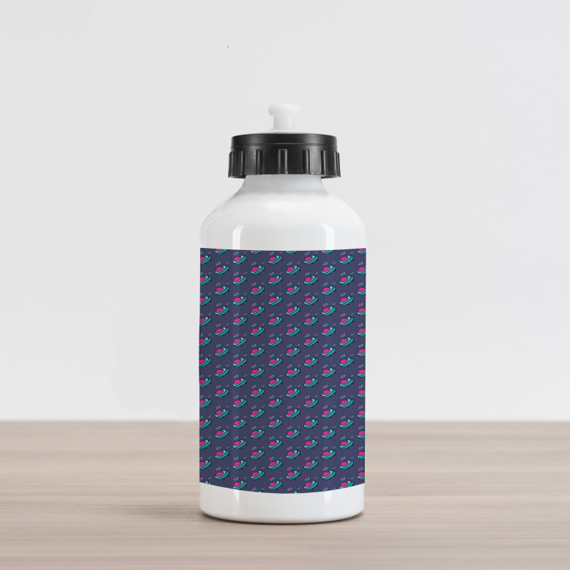 Alien Flying Device Doodle Aluminum Water Bottle