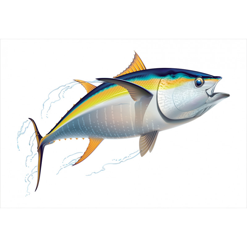 Realistic Yellowfin Tuna Aluminum Water Bottle