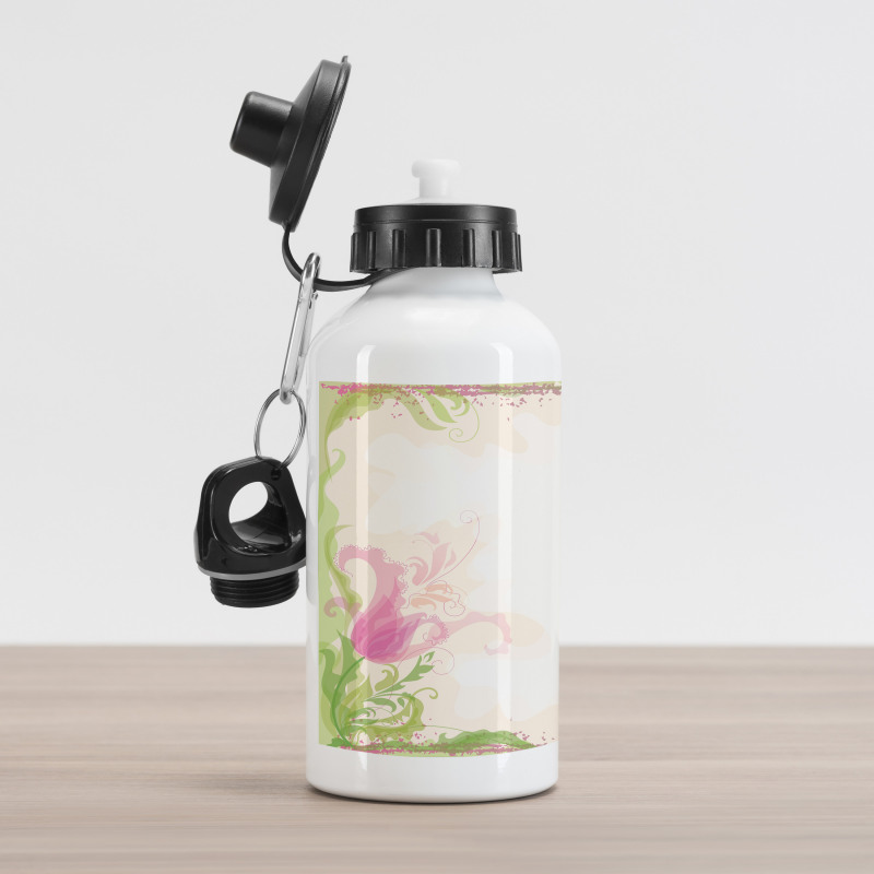 Pastel Tulips Aluminum Water Bottle