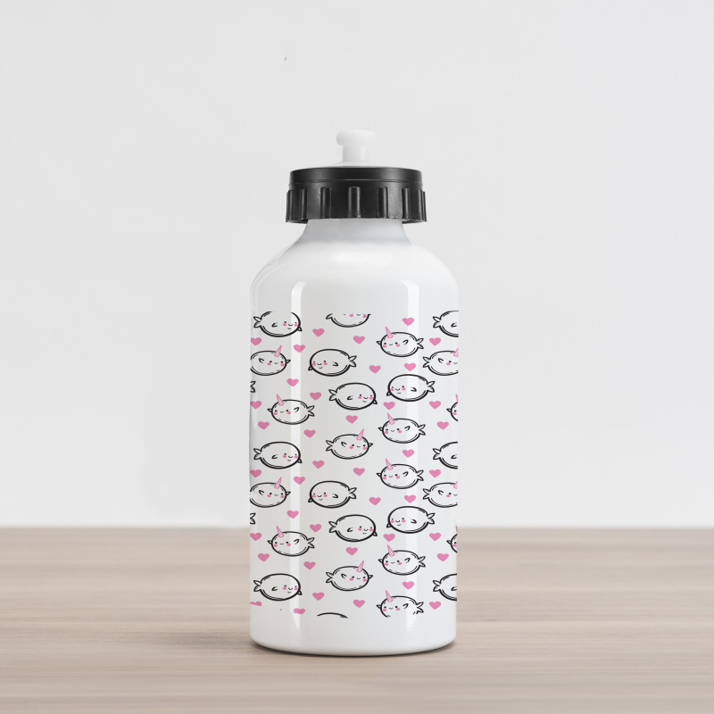 Doodle Style Whales Aluminum Water Bottle