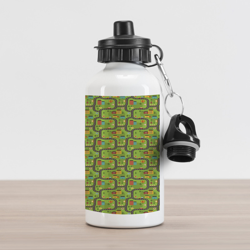 Cartoon Road Aluminum Water Bottle