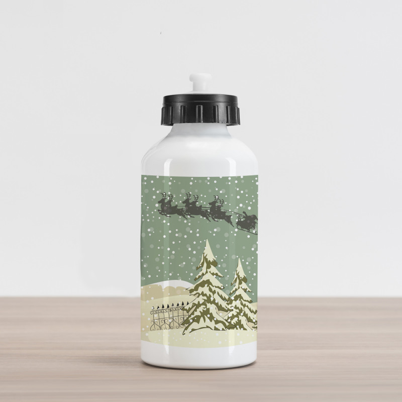 Santa Claus Reindeer Aluminum Water Bottle