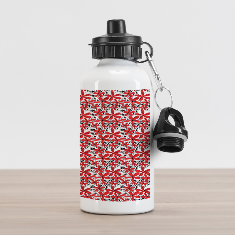 Doodle Flower Art Aluminum Water Bottle