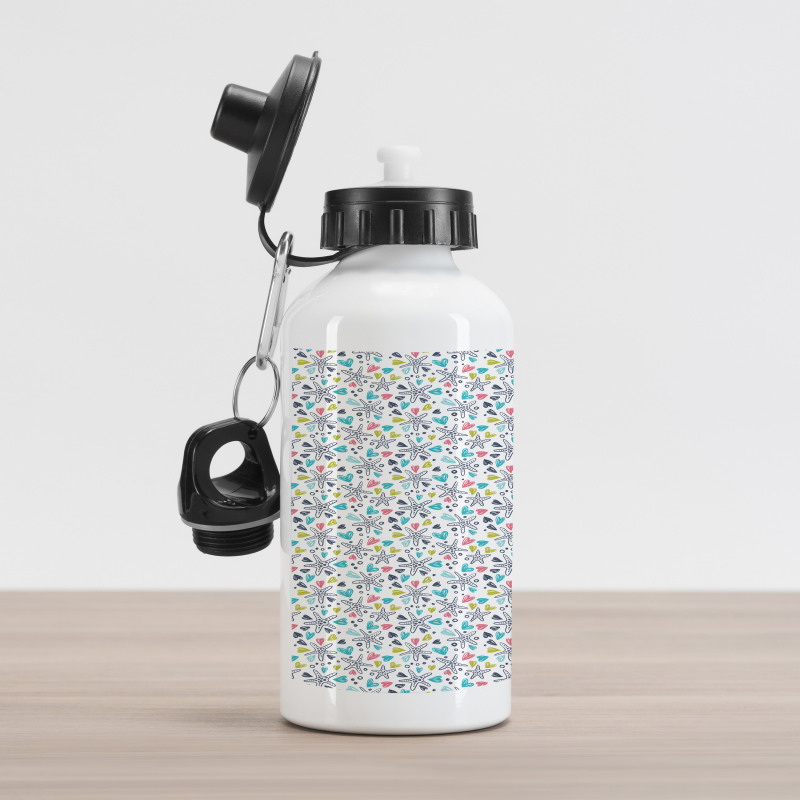 Aquatic Animal Doodle Aluminum Water Bottle