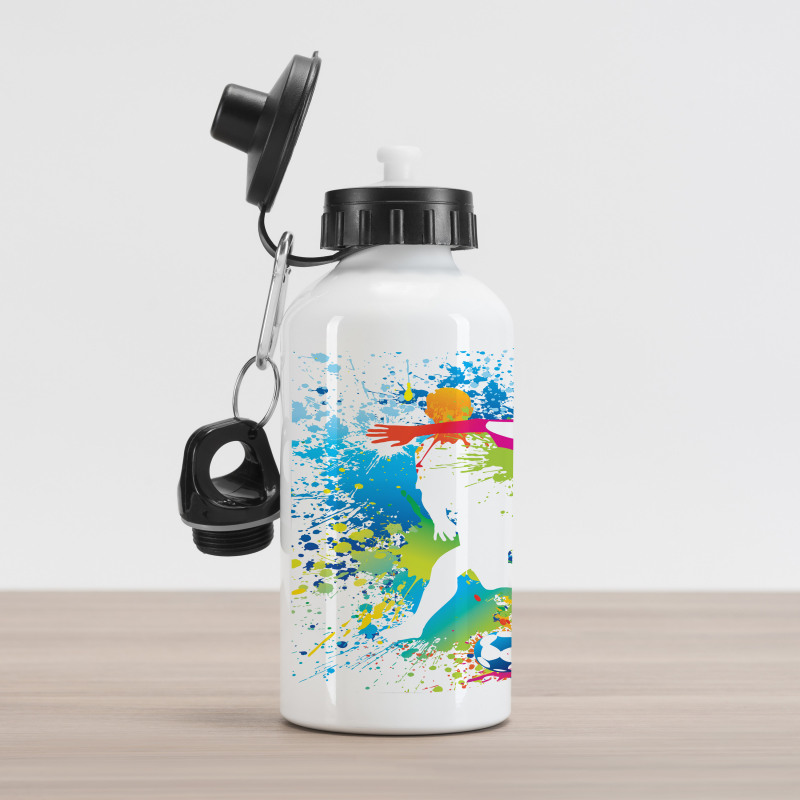 Football Players Colorful Aluminum Water Bottle