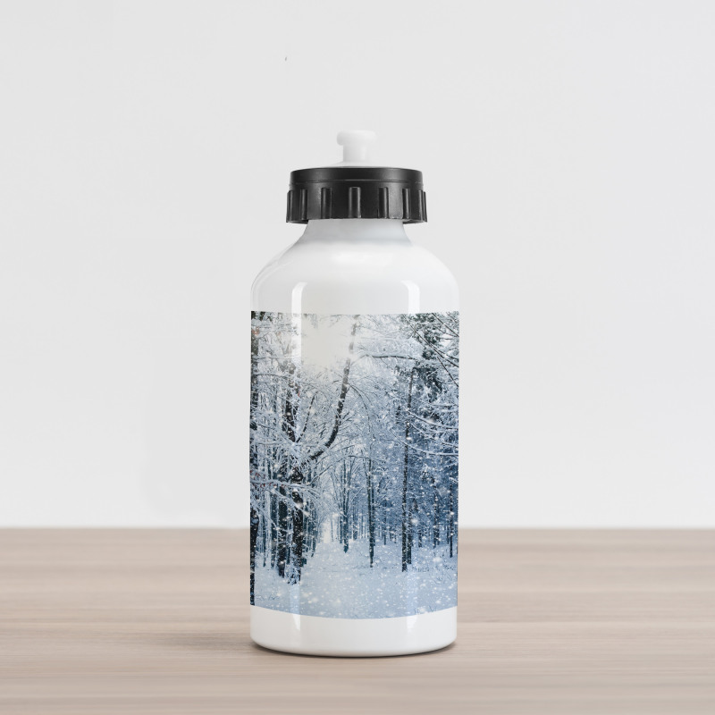 Snow Covered Forest Aluminum Water Bottle