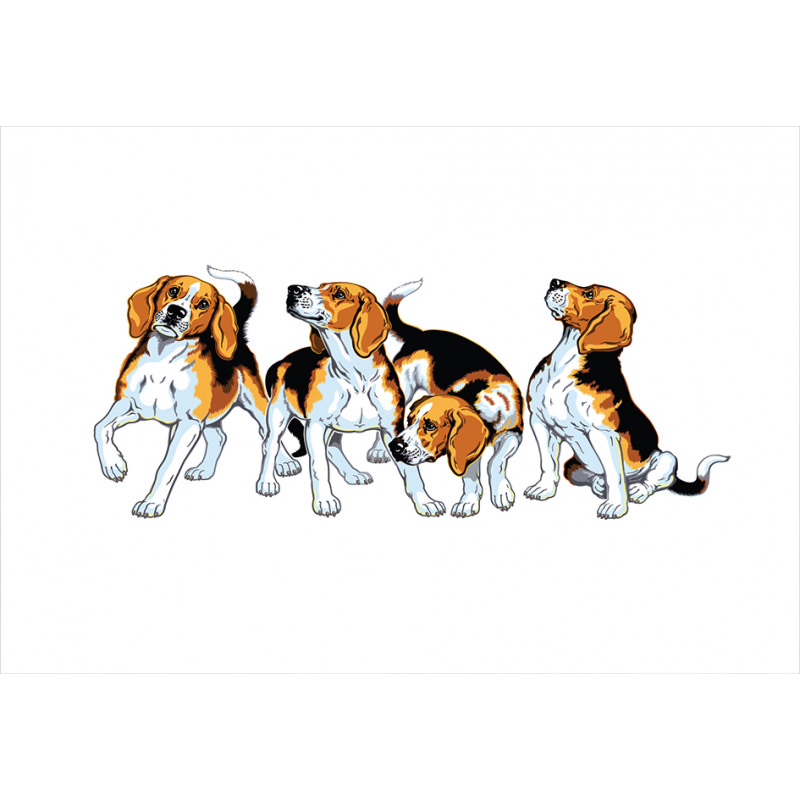 4 Beagle Hounds Play Aluminum Water Bottle