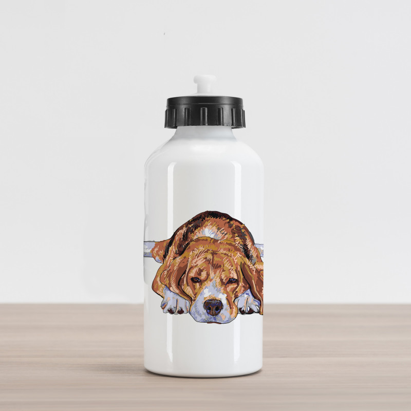 Old Dog Resting Sketch Aluminum Water Bottle