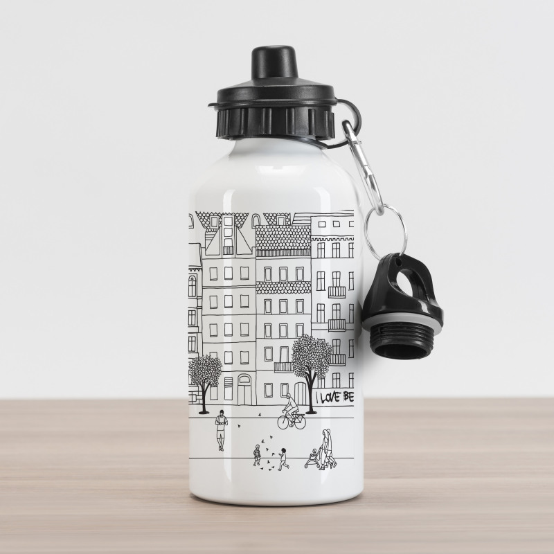 Monochrome Berlin Square Aluminum Water Bottle