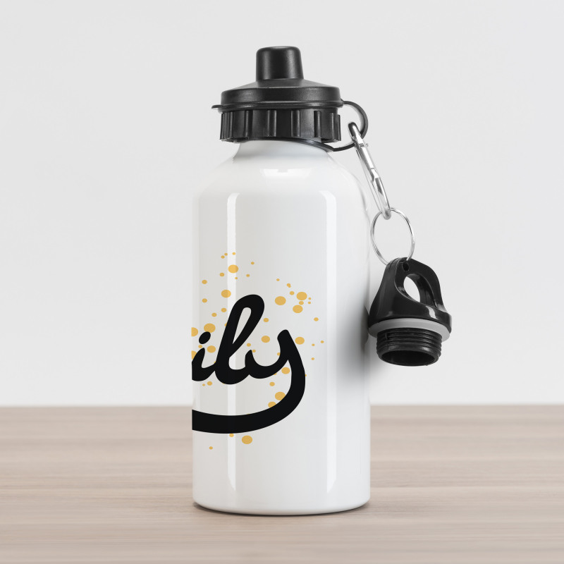 Modern Calligraphic Font Aluminum Water Bottle