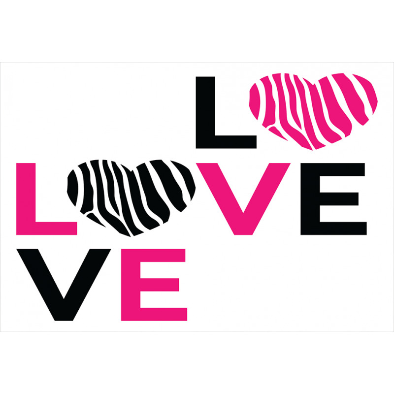 Zebra Stripes Hearts Aluminum Water Bottle