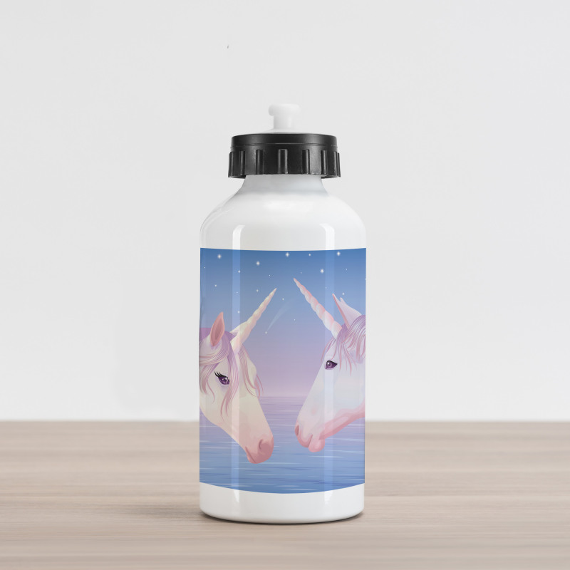 2 Akhal Teke Unicorns Aluminum Water Bottle
