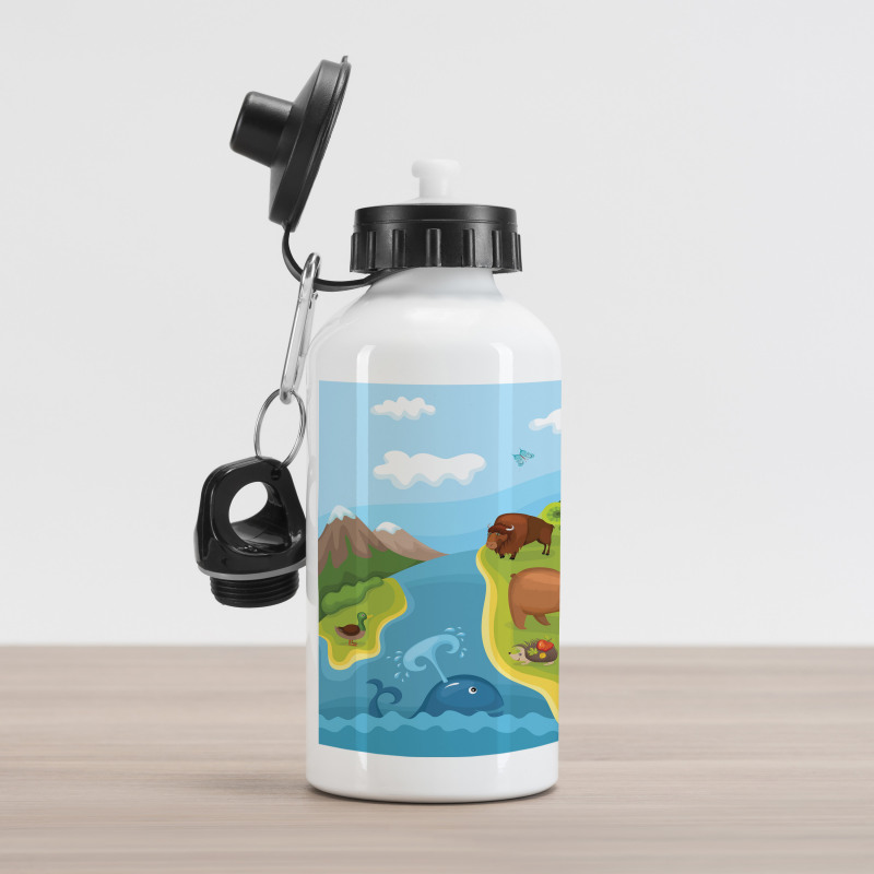 Happy Planet Mountains Aluminum Water Bottle