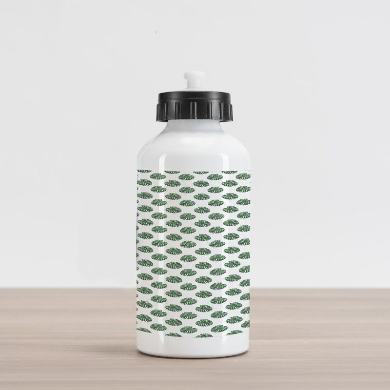 Evergreen Monstera Leaf Aluminum Water Bottle