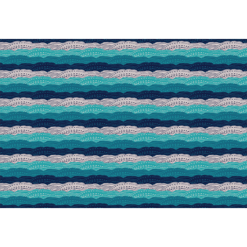 Ornamental Waves in Blue Tones Aluminum Water Bottle
