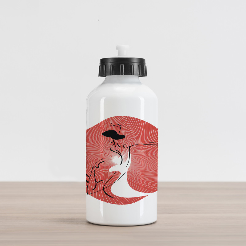 Dancer Drawn by Lines Aluminum Water Bottle