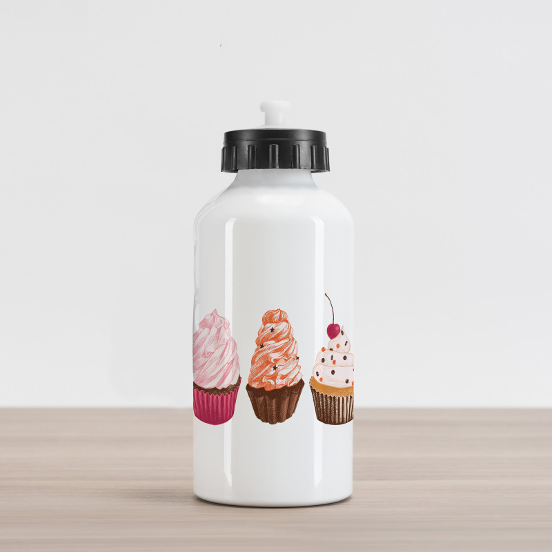 Cakes with Frosting Topping Aluminum Water Bottle