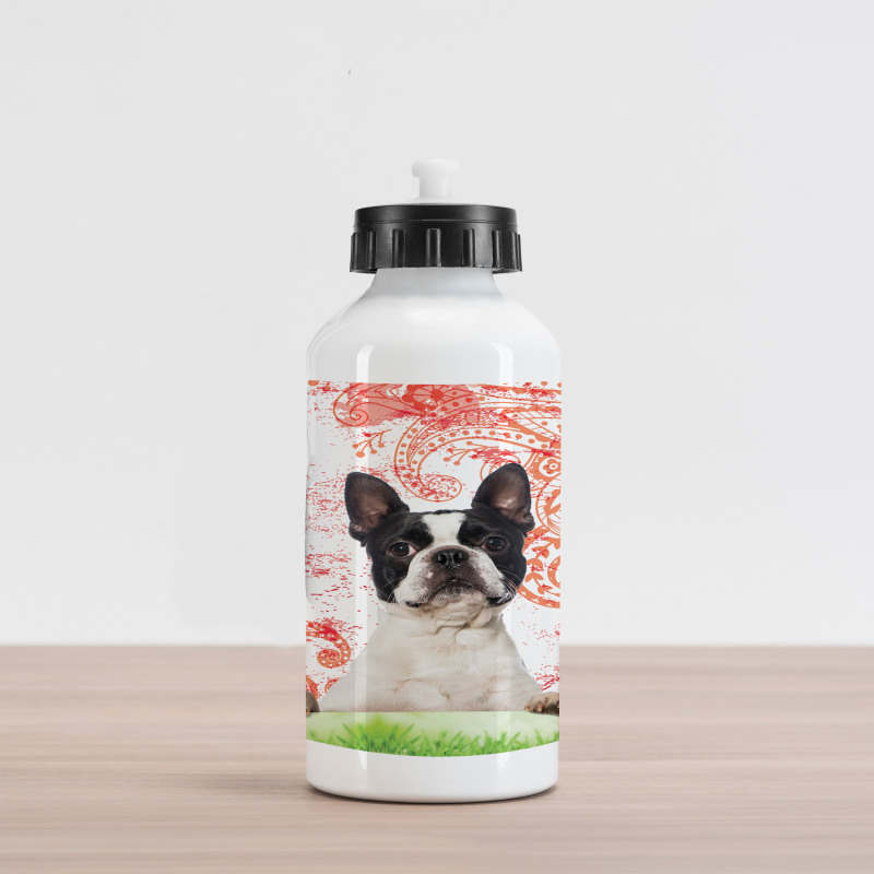 Pet Animal on Swirls Aluminum Water Bottle