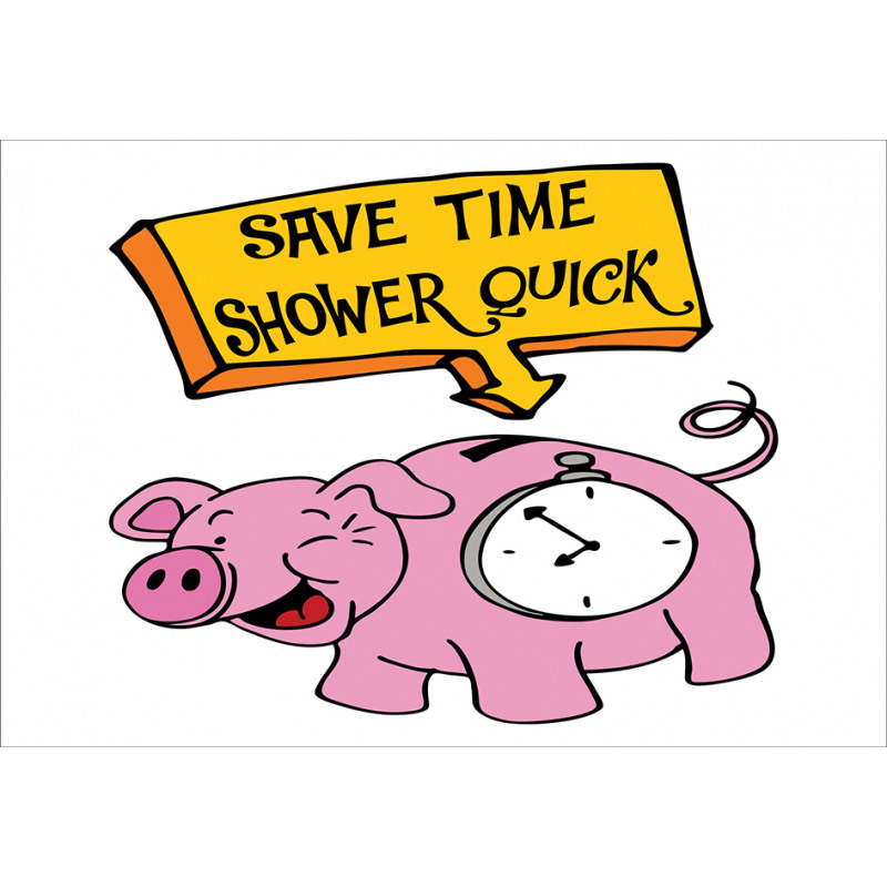 Save Time Shower Quick Piggy Aluminum Water Bottle