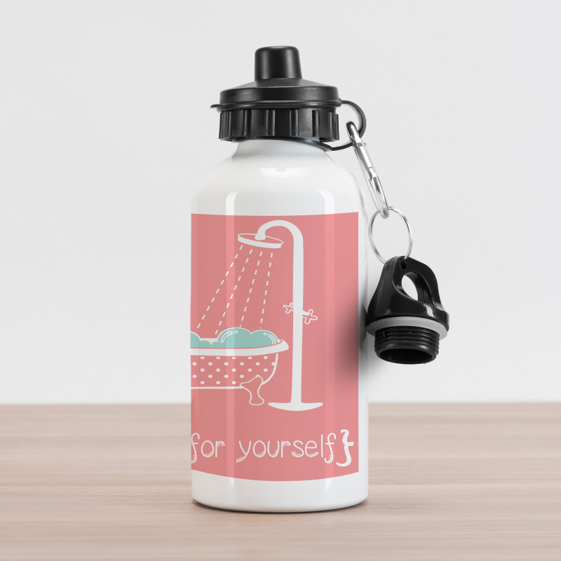 Tub with Inspirational Saying Aluminum Water Bottle