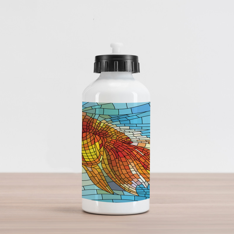 Stained Glass Mosaic Fish Art Aluminum Water Bottle