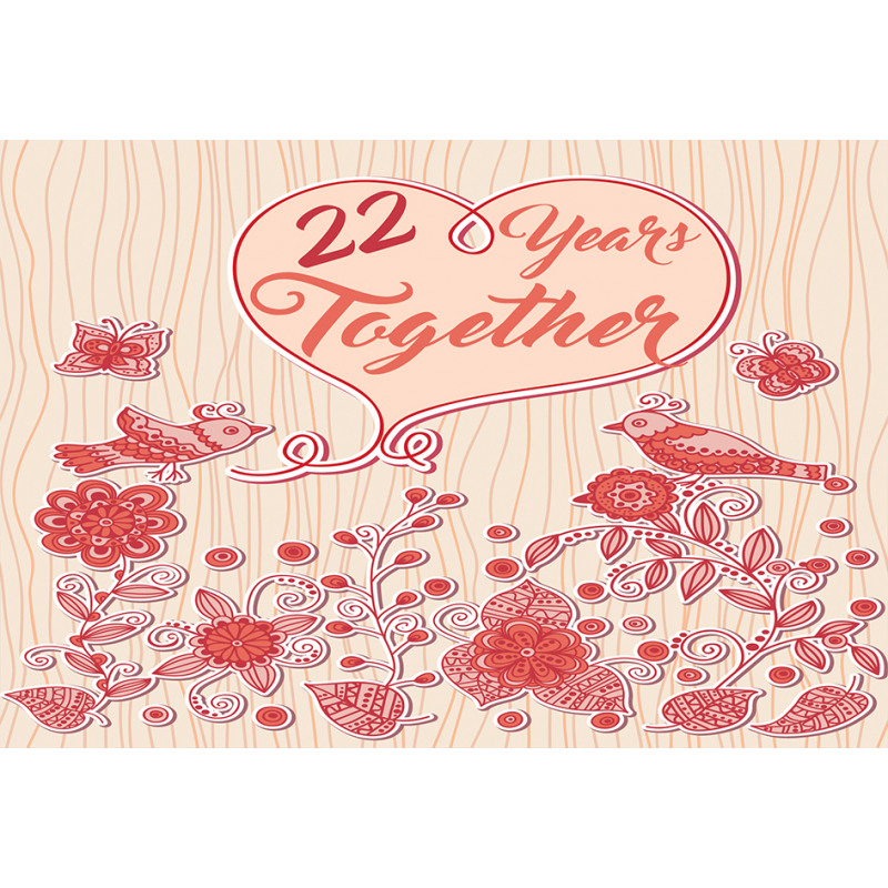 22 Years Together Birds Aluminum Water Bottle