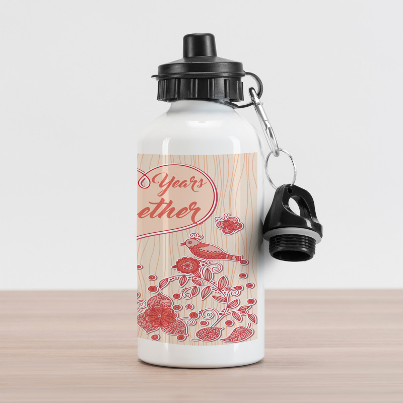 22 Years Together Birds Aluminum Water Bottle