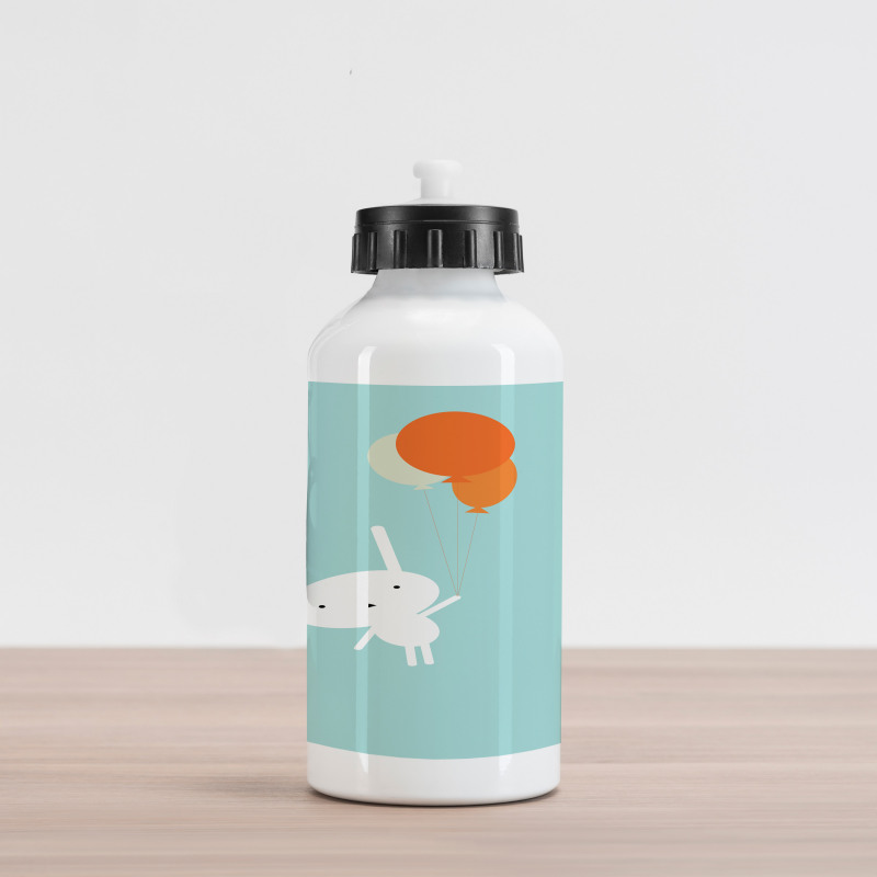 Flying Rabbit Balloons Sky Aluminum Water Bottle