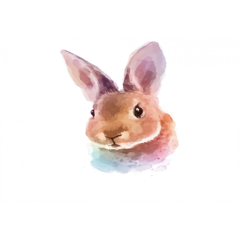 Watercolor Art Rabbit Head Aluminum Water Bottle