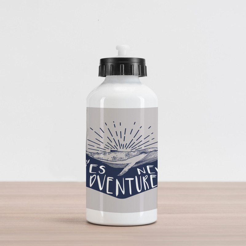 Adventurous Calligraphy Aluminum Water Bottle