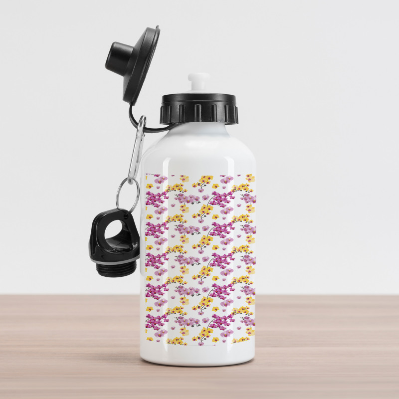 Flourishing Orchid Branches Aluminum Water Bottle