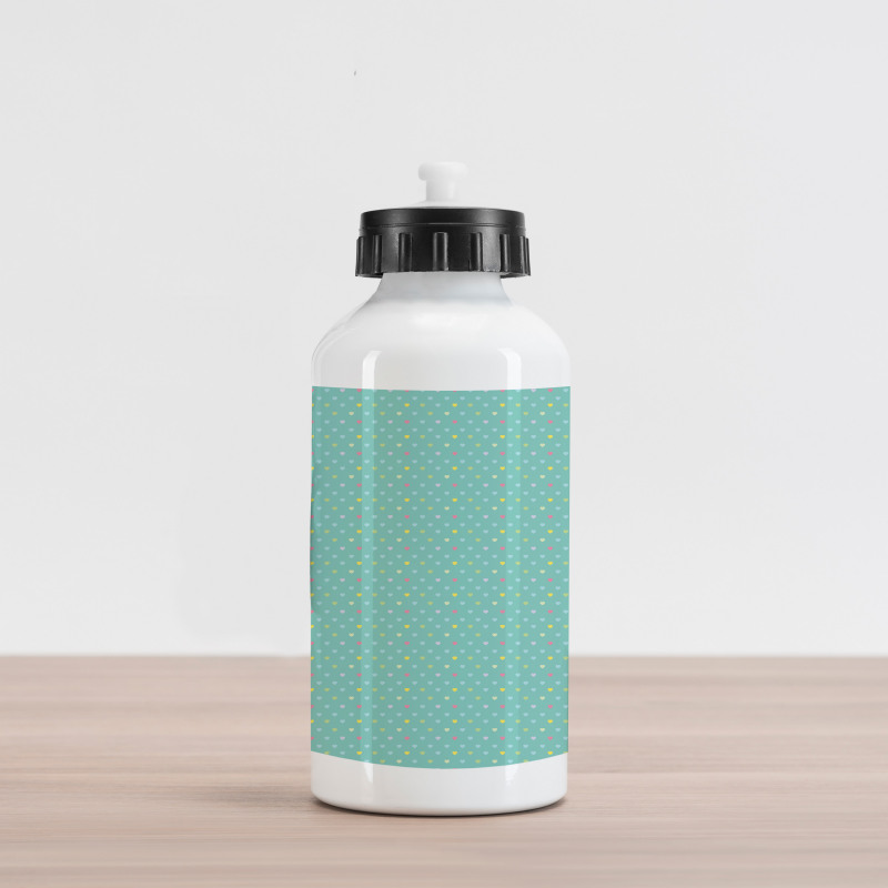 Pastel Mini Hearts Aluminum Water Bottle