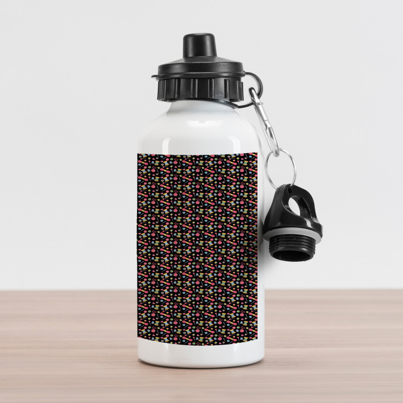 Colorful Sewing Tools Pattern Aluminum Water Bottle