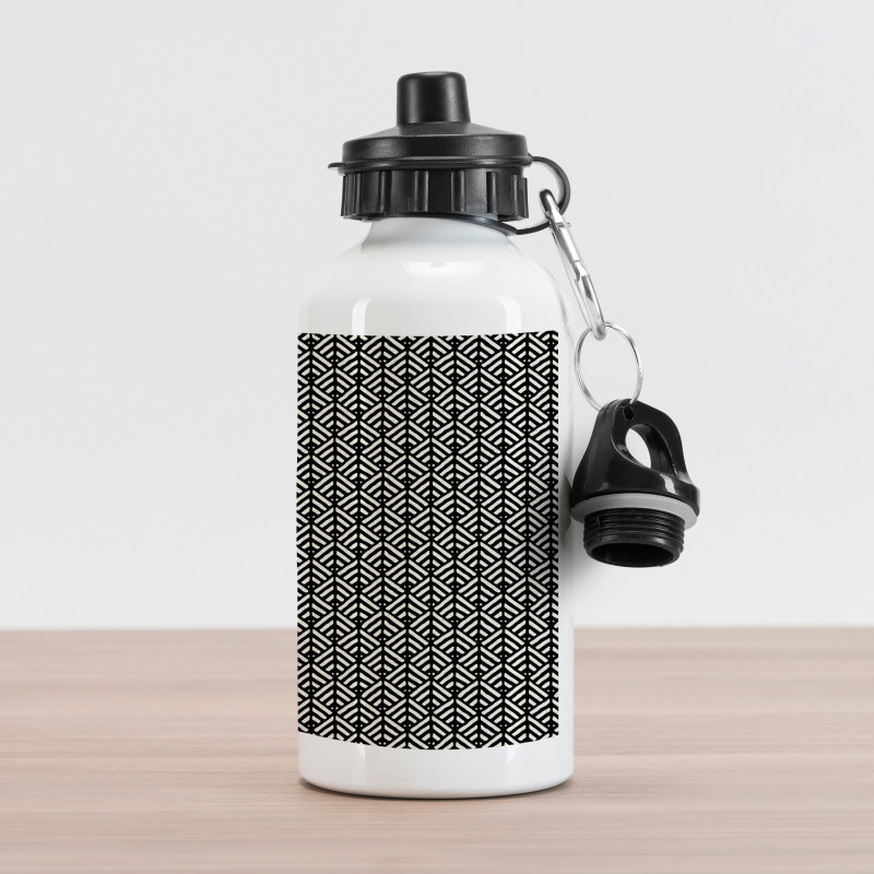 Retro Grunge Lines Aluminum Water Bottle